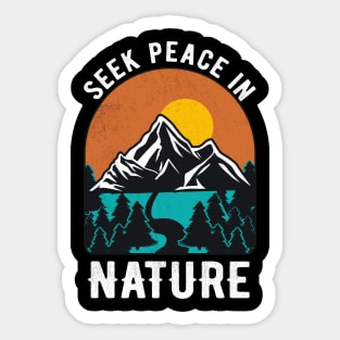 Peace In Nature Mountains Hiking Outdoor Camping Sticker